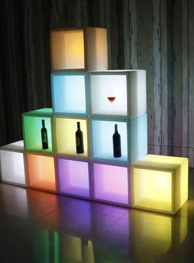 户外冰桶酒会立方体冰镇啤酒桶遥控发光托盘跨境电商爆款酒柜冰块