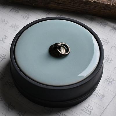 高档文房宝砚台书法专用带盖原纸石寸天然学生端砚四笔墨砚4寸5带