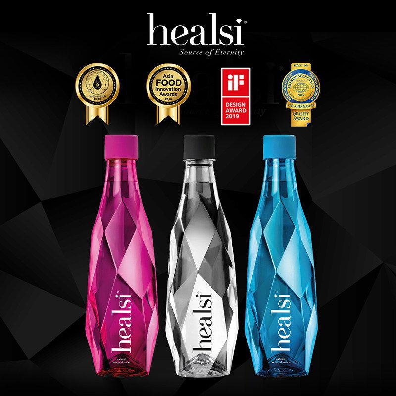 healsi/赫稀葡萄牙原装进口天然矿泉水整箱粉色500ml*12瓶/箱装