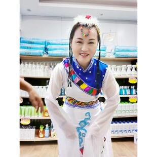 儿童少数民成族表演服饰女人卓 藏族演出西藏蹈服装 高档新款 舞水袖