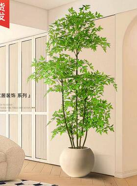南天竹彷真绿色植物高端轻奢客厅落地大型室内户外高品质盆景摆件