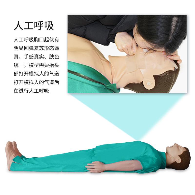 高级全身心肺复苏模拟人心脏按压吹气训练模型瞳孔对比橡胶人