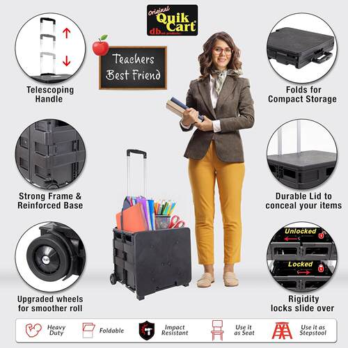 Collapsible Rolling Crate Shopping Cart Folding Dolly