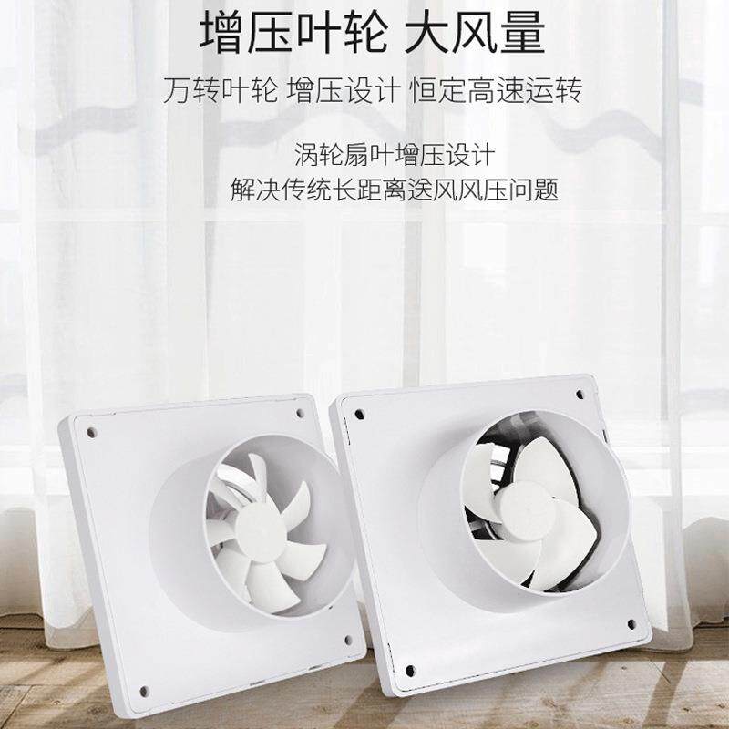 太阳能圆形100管排气扇家用厨房4寸抽风机12v/5V静音卫生间换气扇