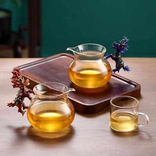 高档手工瑞兽麒麟把手公道杯玻璃耐热高端家用茶海分茶器功夫茶具