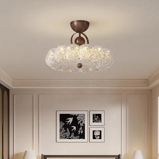 卧室吸顶灯中古风灯具法式 房间灯 轻奢高级感金箔餐厅灯书房灯新款