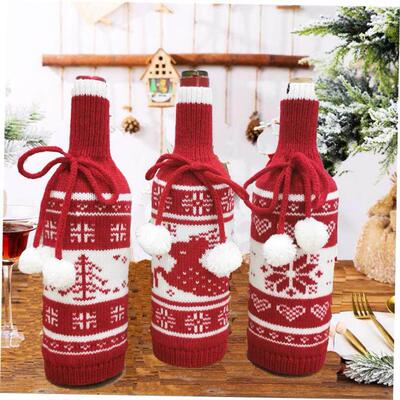 Christmas decorated elk snowflake bottle holder 圣诞酒瓶套