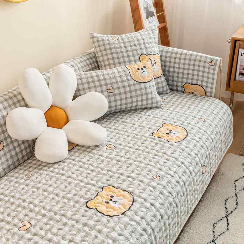 特价布艺全棉沙发垫四季通用防滑简约现代纯棉套罩巾北欧坐垫