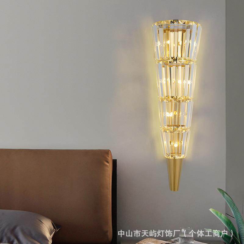 轻奢水晶壁灯室内客厅卧室照明水晶壁灯 别墅酒店KTV工程LED 爆款