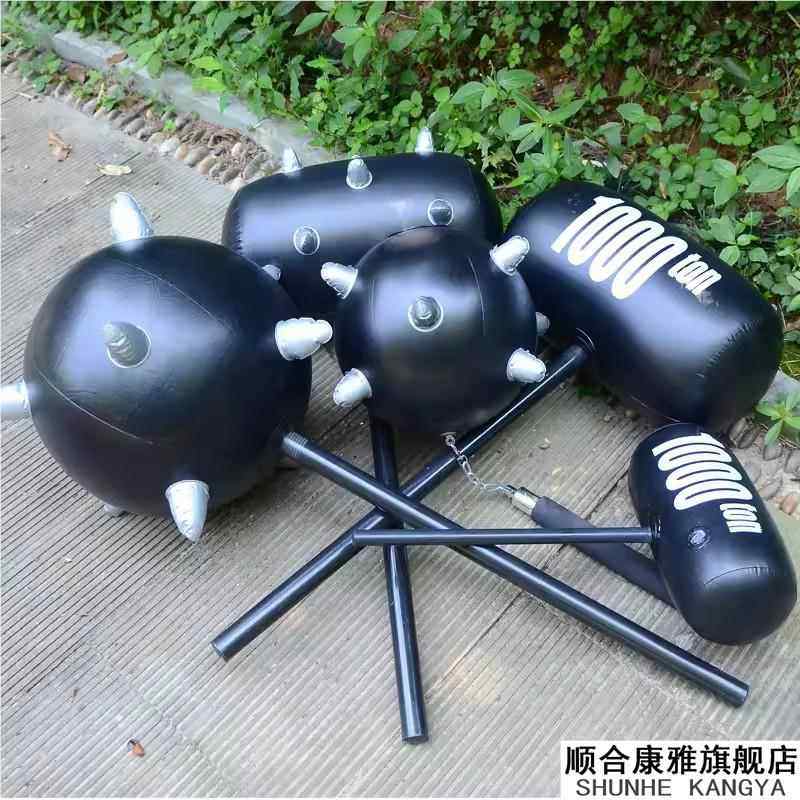 卡通充气锤子道具千斤锤大号硬柄带钉千吨锤狼牙锤流星锤儿童玩具