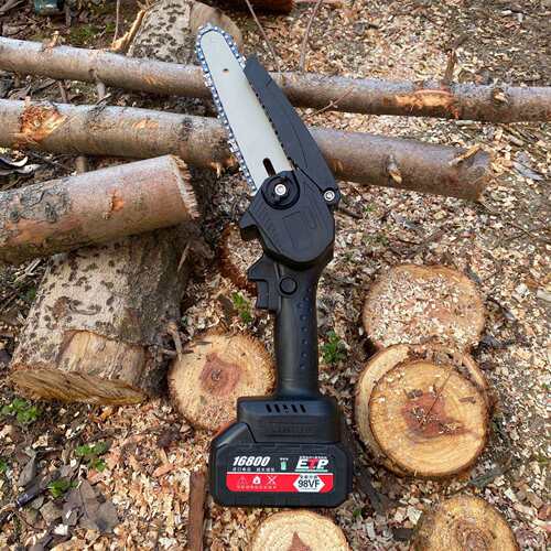 4寸6寸电锯家用小型手持锯柴充电式锂电伐木锯手电锯电链锯锯树