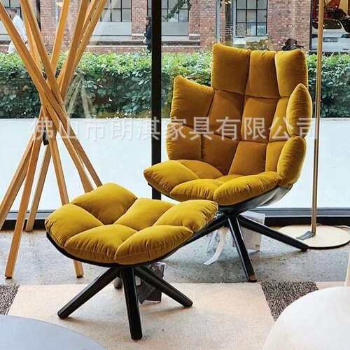 B&B Husk稻壳肌肉椅设计师意式极简沙发椅可旋转躺椅电脑椅