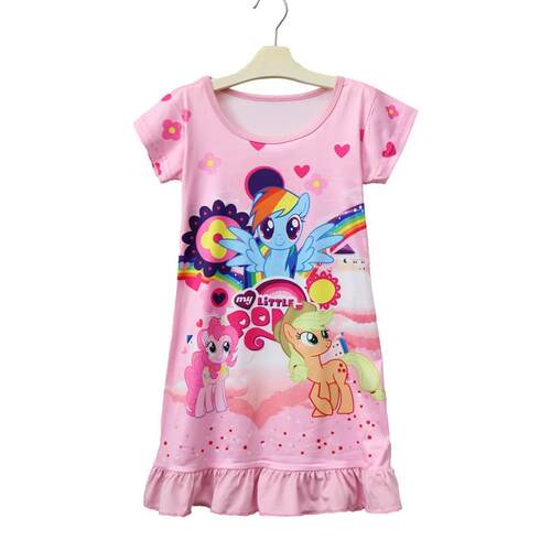 夏季女童连衣裙睡裙家居服儿童裙子my little pony小马宝莉公主裙