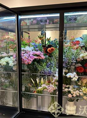 立式花艺展示冷藏柜商用鲜花储存冷柜 风冷式多门花店冷藏展示柜