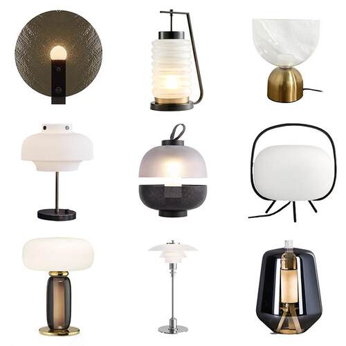 后现厅代玻璃台灯装饰书房创意个性室软卧摆件现装代简约TA001客