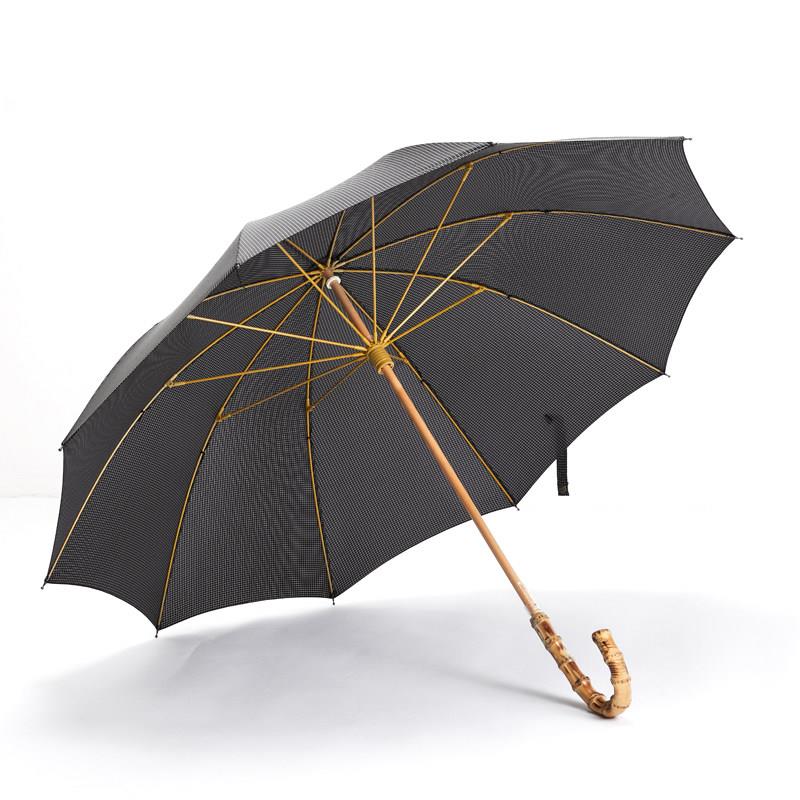10骨抗风竹节长柄雨伞防雨防晒英伦风黑色格子七号伞铺