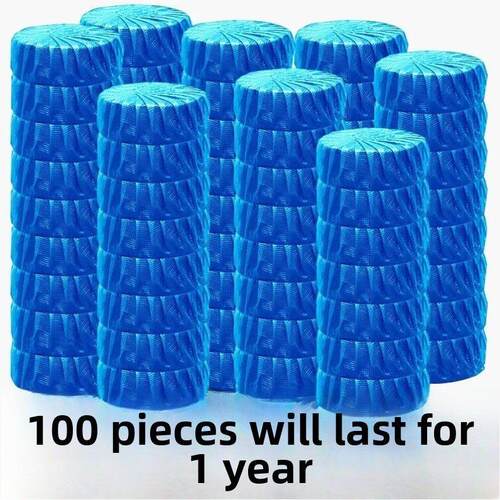 60pcs Blue Bubble Automatic Toilet Cleaner Tablet Blocks Loo