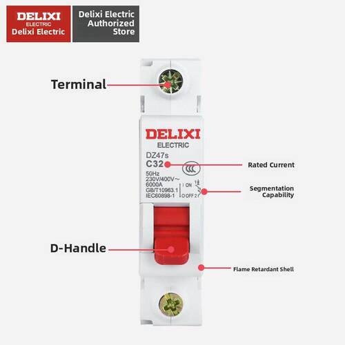 德利西1P空气开关断路器家用Dz47S空气开关1A8A10A16A20A25A32A40