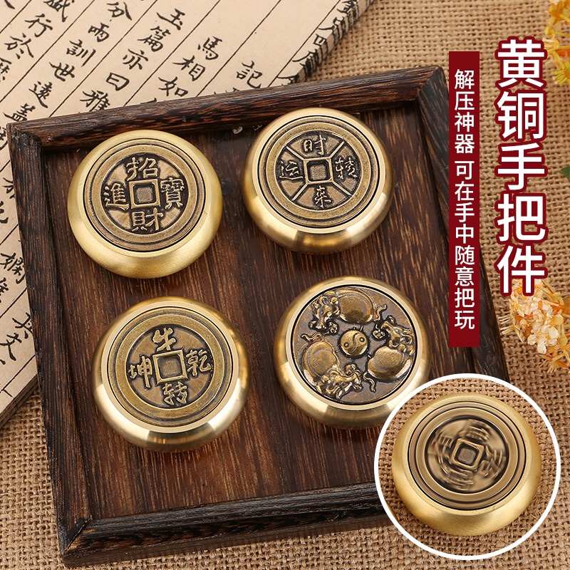 纯铜黄铜进宝手把件抖抖音爆款财铜摆件招义乌小商品厂家一件代发