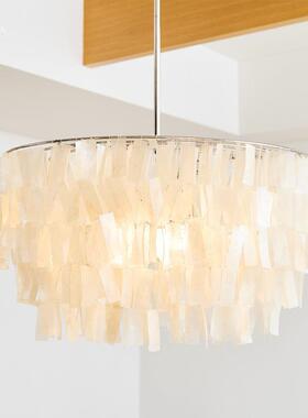 北后现代奢欧创意贝母贝轻壳灯客厅612餐厅一吊灯现代简约卧字室