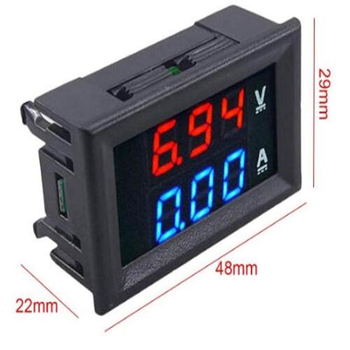 DC0-100V/10A LED直流双显示数字电流电压表 双显示数字表头 xtw