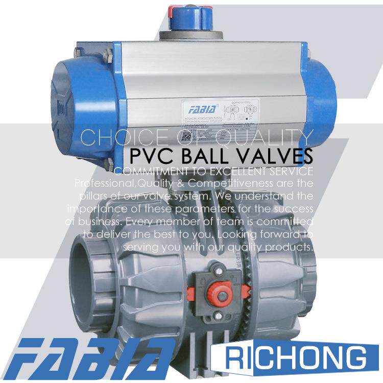 FABIA法比亚气动直通PVC球阀,气动PVC球阀,气动PVC由令两通球阀