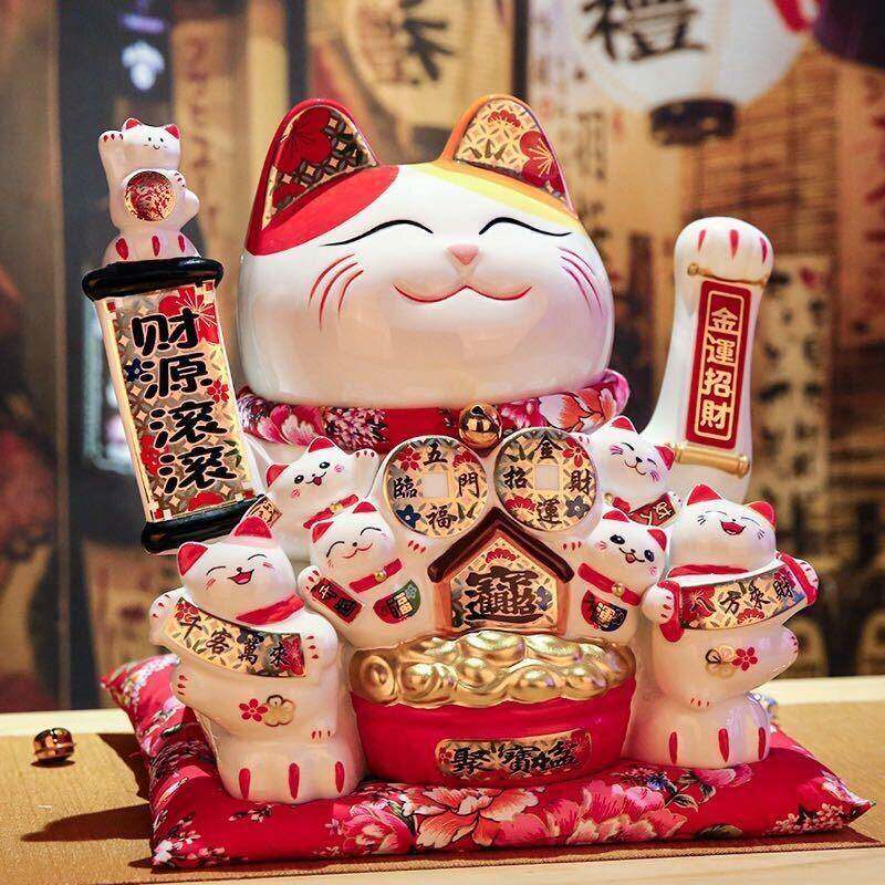 大号陶瓷招财猫摆件店铺开业自动摇手收银台礼品发财猫电动招手