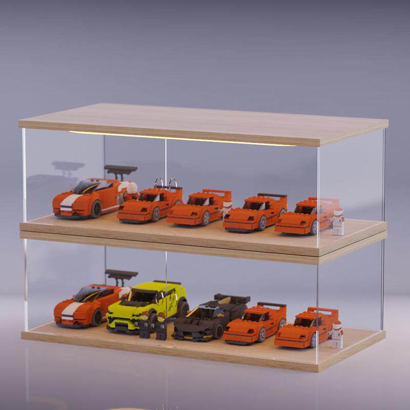 风火轮1：64汽车模型灯光展示盒儿童玩具多美卡亚克力回灯收纳盒