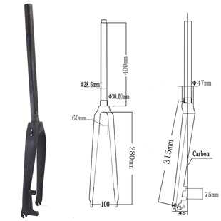 折叠式 碳叉超轻减重 自行车20寸451全碳纤维前叉儿童小轮车碟刹款