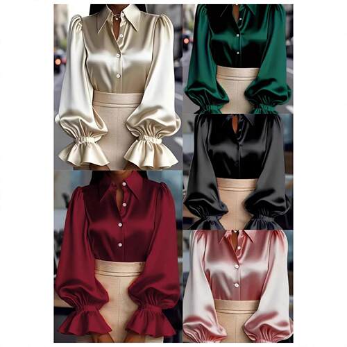 Long sleeved collared shirt for women