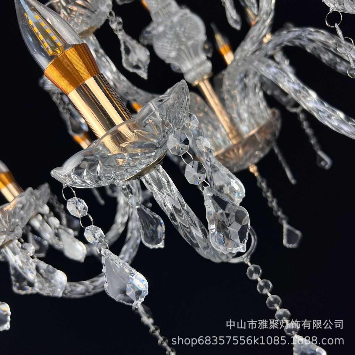 2024新款灯具亚克力烤管水晶吊灯婚礼堂装饰婚礼吊灯婚庆道具