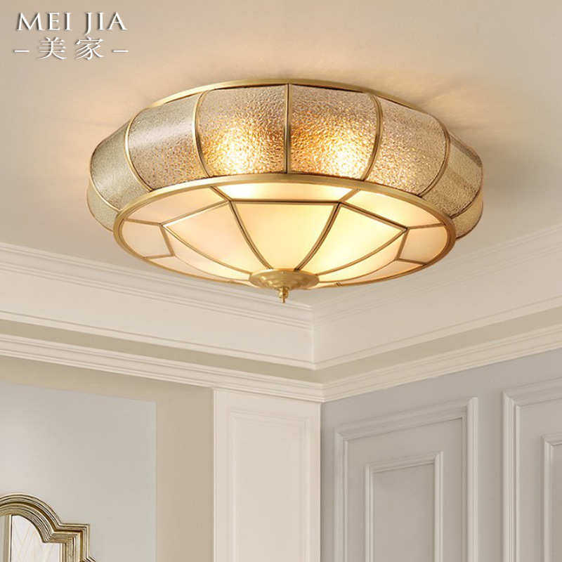 美欧卧室吸顶灯全铜阳台房间书房北欧吸顶灯大气酒店客房楼梯灯具,家装灯饰光源,智能吸顶灯,淘宝优惠券,粉丝福利购,淘宝优惠卷