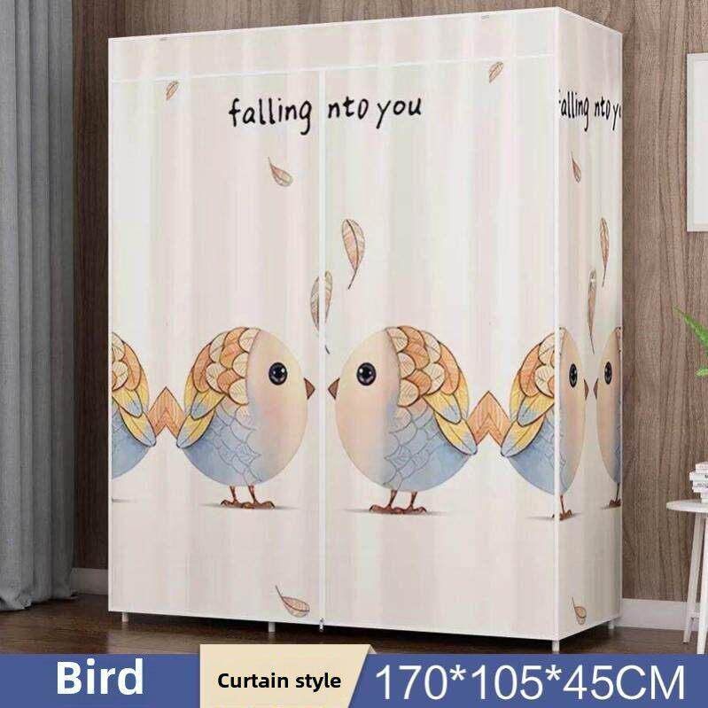 布衣柜全钢框架加厚防尘简单宿舍女生拉炼全封闭2021新家