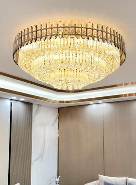 晶客厅水圆led吸33399顶灯灯现代简约家用卧形室灯餐厅椭圆形三色