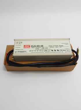 现货明纬CLG-60-48单组输出开关电源60W/48V/1.25APFC防水LED照明