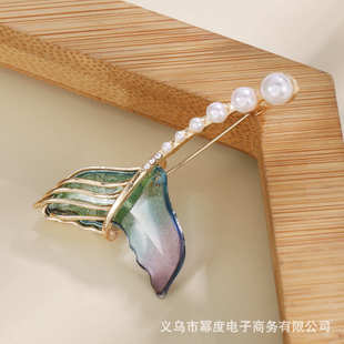 外套配饰胸花时尚 创意梦幻美人鱼尾胸针高级感西装 简约防走光饰品