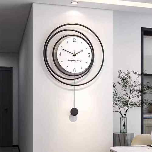 2023新款客厅挂钟简约现代大气家用创意钟表网红时钟挂墙餐厅装饰