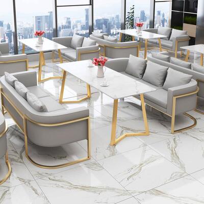 北欧咖啡厅奶茶店休闲洽谈茶楼餐吧商用西餐厅卡座沙发桌椅组合