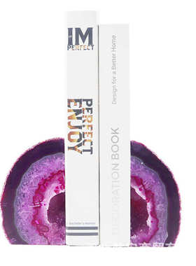 现代简约创意玛瑙书档书靠书立样板房家居书架桌面办公桌软装饰品