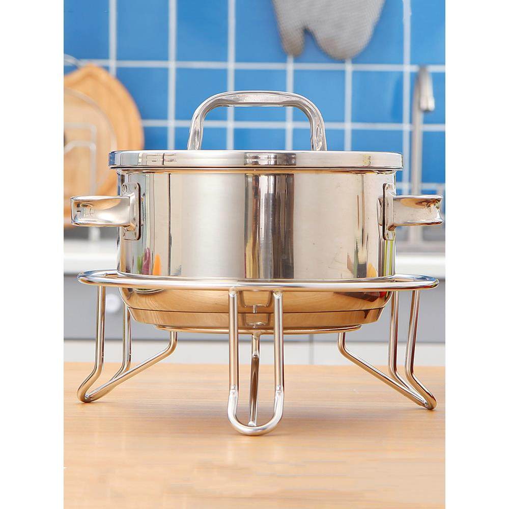 不锈钢厨房放锅架三脚锅垫隔热架家用砂锅防烫锅具大耐热收纳架子