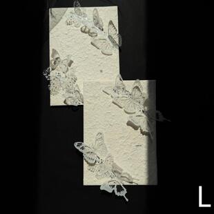 白色仙美蝴蝶纯洁致辞卡宣誓卡结婚礼新郎新娘誓言卡