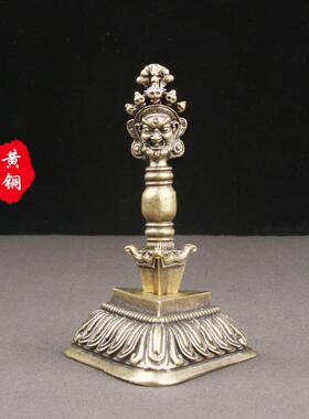 纯黄铜秽迹金刚杵桌面摆件西藏宗教法器降魔杵文玩收藏老铜器