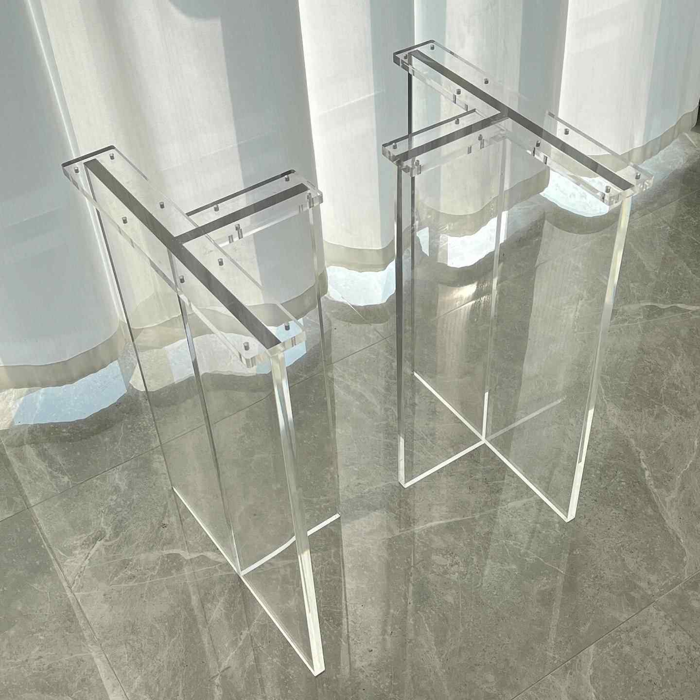 亚克力桌腿支架定制透明桌脚带滑轮岛台岩板茶几圆柱支撑悬浮加工,基础建材,亚克力型材,淘宝优惠券,粉丝福利购,淘宝优惠卷