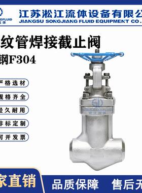 波纹管焊接截止阀WJ61W-800LB锻钢F304锅炉导热油高温高压截止阀