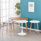 郁金香桌北欧简约现代家用白色圆形餐桌椅组合洽谈接待小户型圆桌