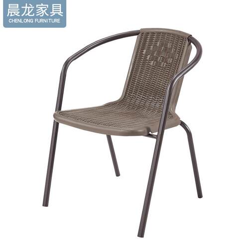 户外桌椅休闲仿藤编塑料椅庭院洽谈靠背椅简约露天阳台休闲餐椅