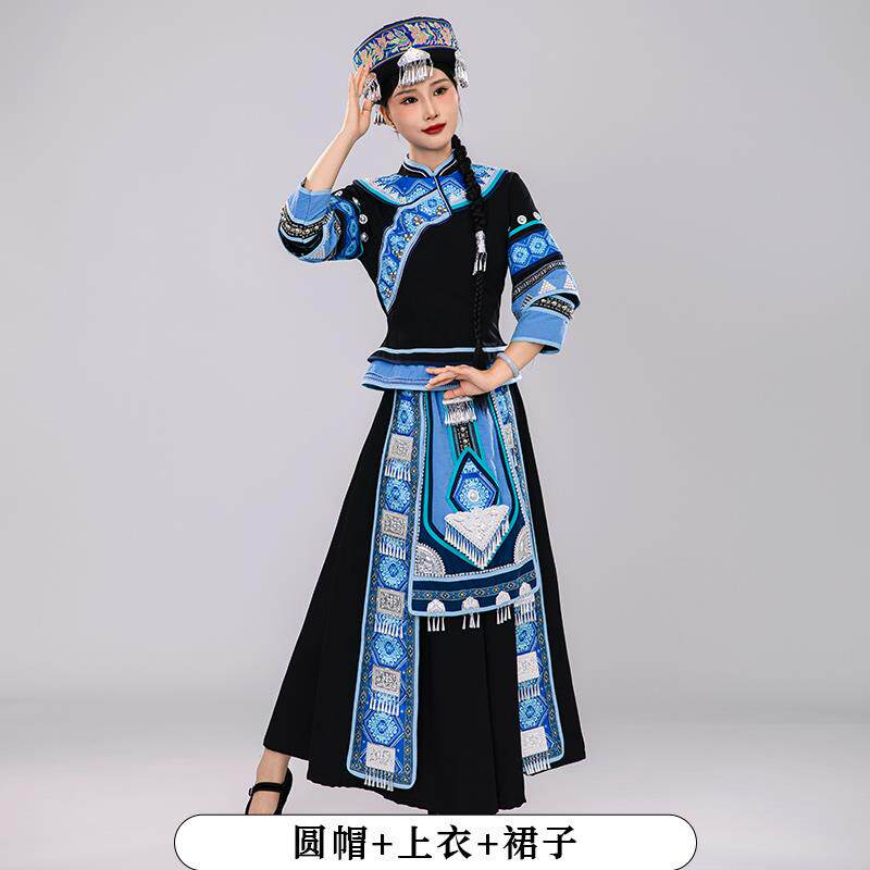 高档传统族服装女广西三三少数民族盛装服饰舞旅月蹈演壮出壮锦拍