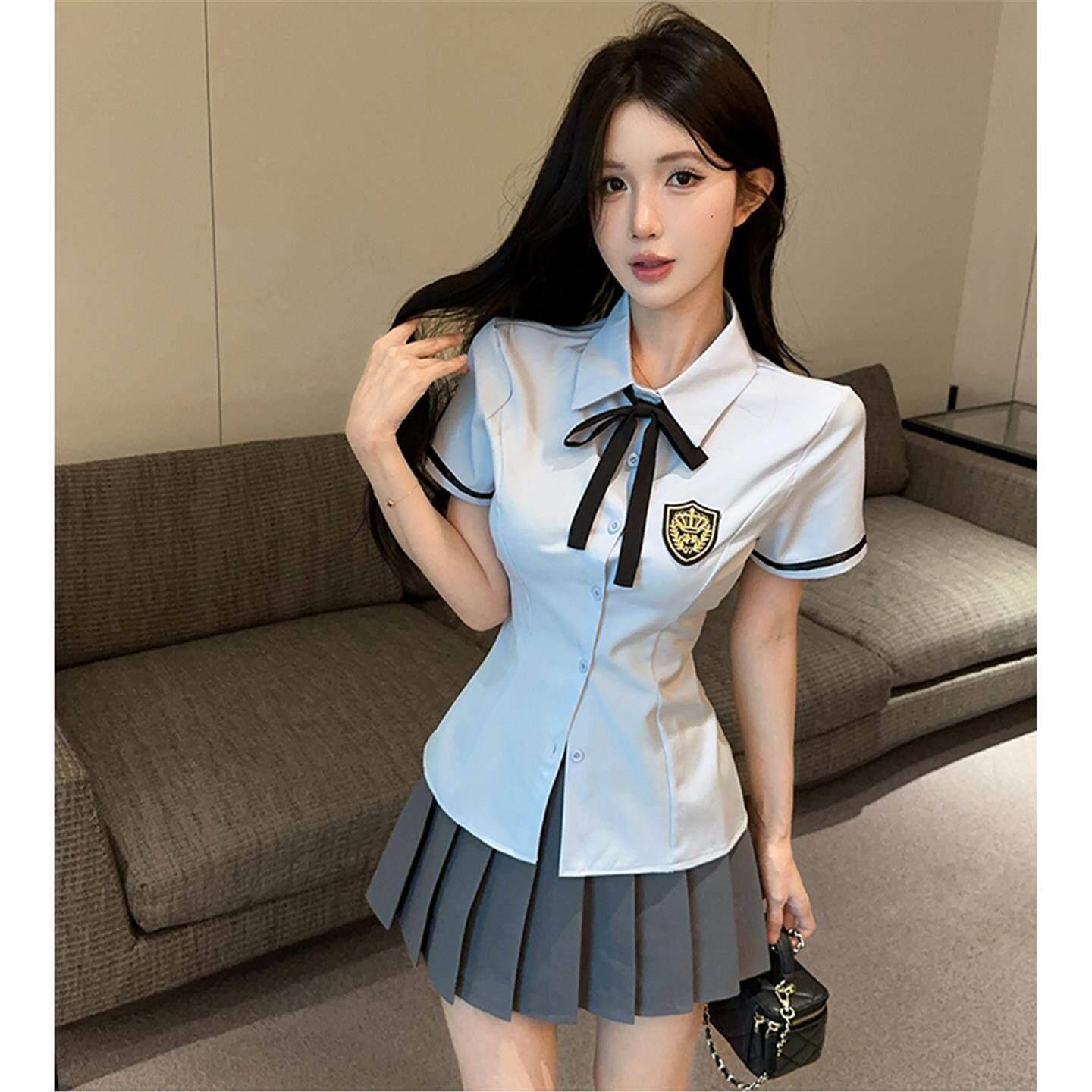 学院风足浴技师工作服减龄JK制服养生会所按摩工衣显瘦短裙套装夏