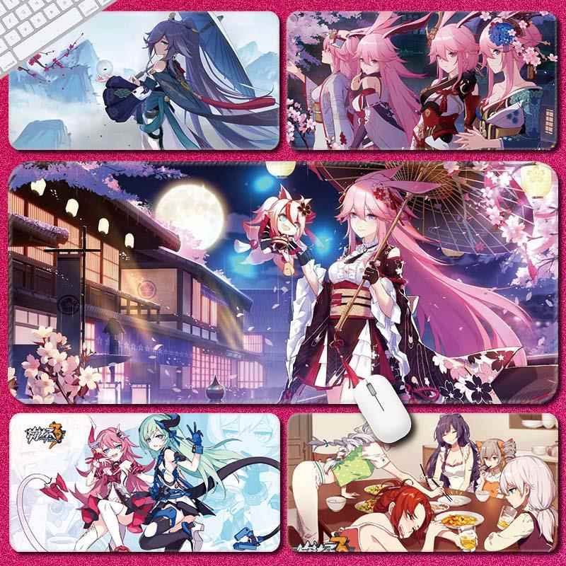 崩坏3滑鼠垫超大号电脑专业键盘游戏三琪亚娜芽衣护腕订制桌垫