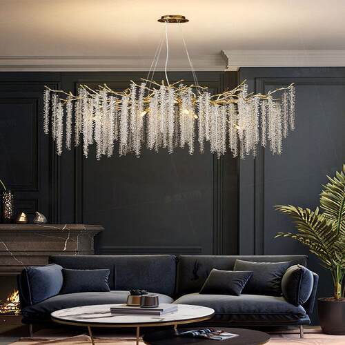 法式后现代高档轻奢水晶客厅餐厅吊灯设计师创意树枝灯饰跨境中山